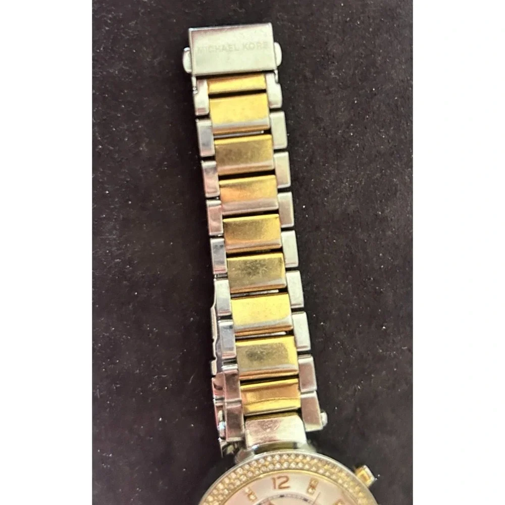 Michael Kors Parker Two-Tone Chronograph Watch MK5626 Crystal Bezel Read